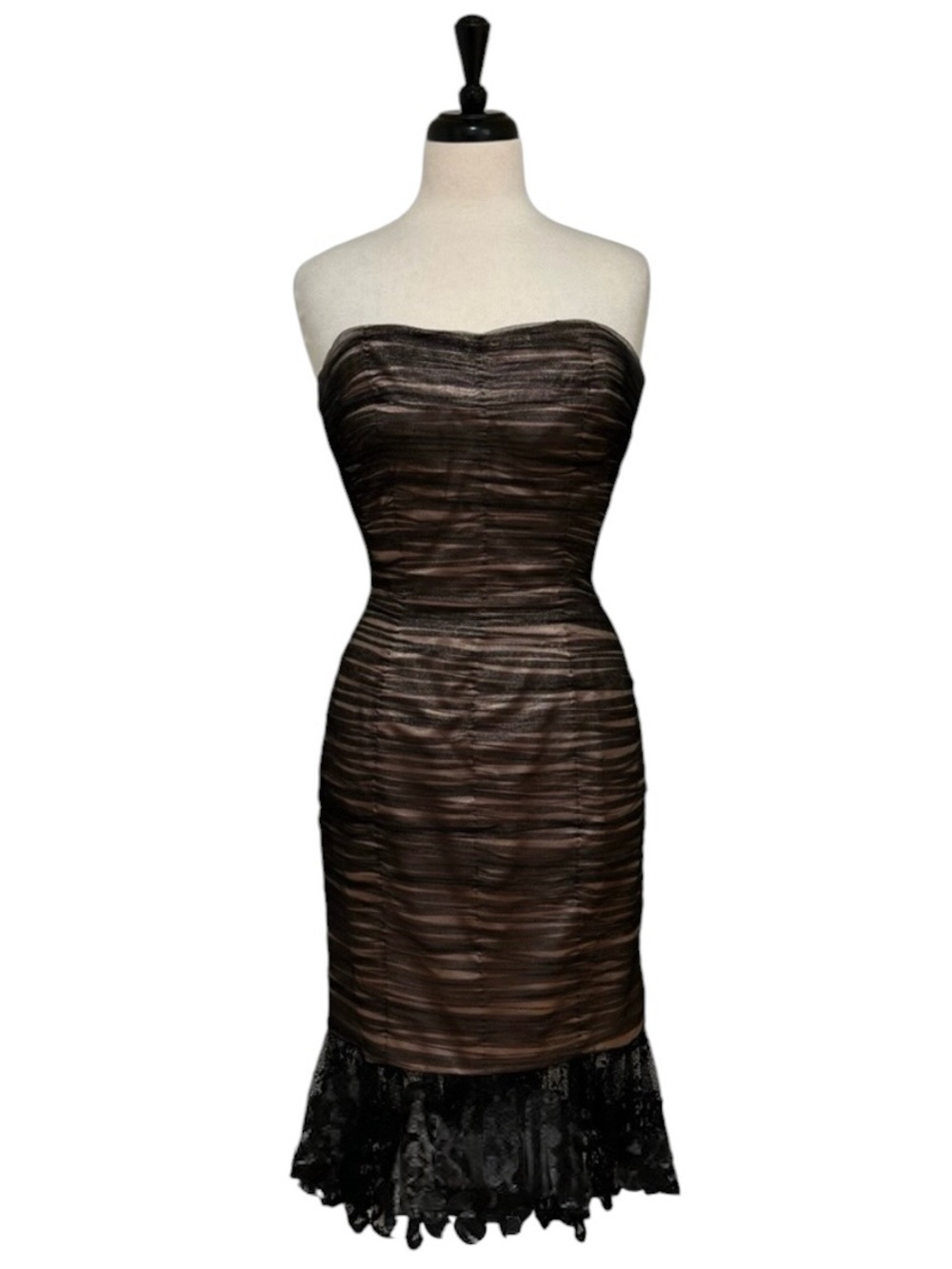 Jovani Strapless Cocktail Dress Black Shirred Size 6 Autumn wedding guest dress